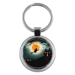 Halloween Landscape Key Chains (round)  by ValentinaDesign