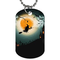 Halloween Landscape Dog Tag (one Side) by ValentinaDesign