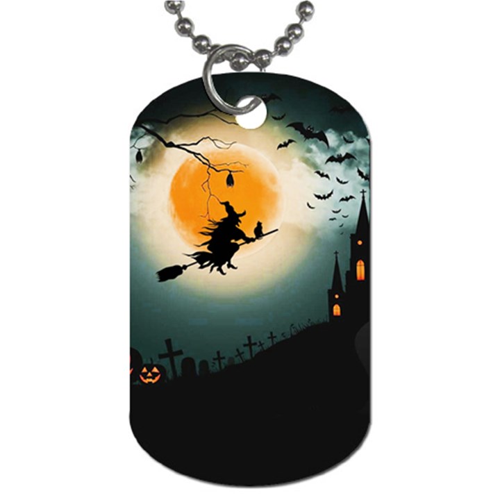 Halloween landscape Dog Tag (One Side)