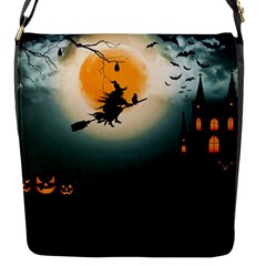 Halloween Landscape Flap Messenger Bag (s) by ValentinaDesign