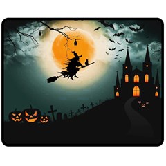 Halloween Landscape Double Sided Fleece Blanket (medium)  by ValentinaDesign