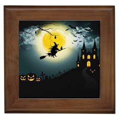 Halloween landscape Framed Tiles