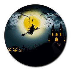 Halloween Landscape Round Mousepads by ValentinaDesign