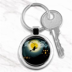 Halloween Landscape Key Chains (round)  by ValentinaDesign