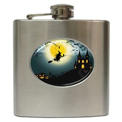 Halloween Landscape Hip Flask (6 Oz) by ValentinaDesign