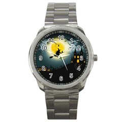 Halloween Landscape Sport Metal Watch by ValentinaDesign