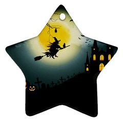 Halloween Landscape Star Ornament (two Sides) by ValentinaDesign