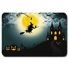 Halloween Landscape Large Doormat  by ValentinaDesign