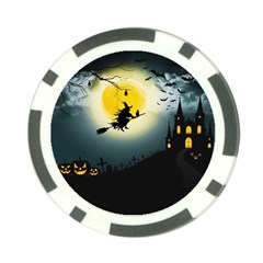 Halloween landscape Poker Chip Card Guard