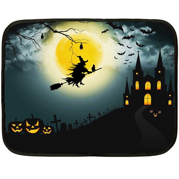 Halloween landscape Double Sided Fleece Blanket (Mini) 