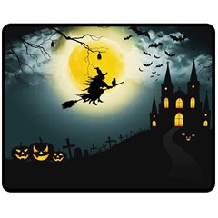 Halloween Landscape Double Sided Fleece Blanket (medium)  by ValentinaDesign