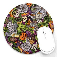 Halloween Pattern Round Mousepads by ValentinaDesign