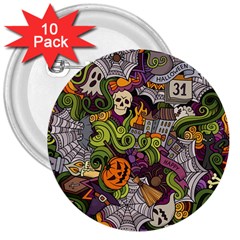 Halloween Pattern 3  Buttons (10 Pack)  by ValentinaDesign