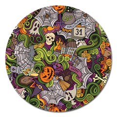 Halloween Pattern Magnet 5  (round) by ValentinaDesign