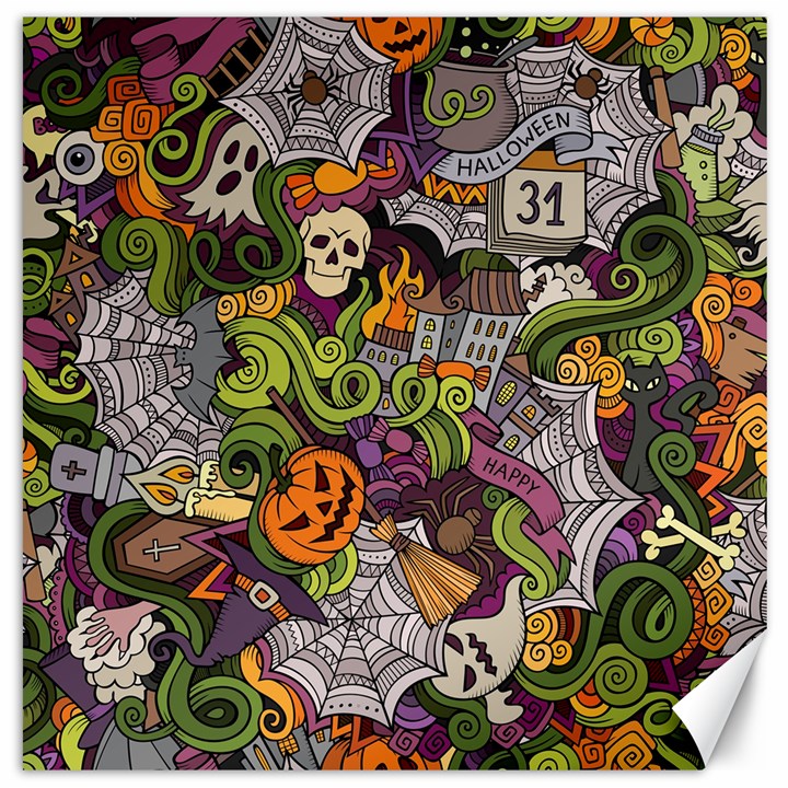 Halloween pattern Canvas 12  x 12  