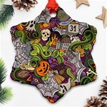 Halloween pattern Snowflake Ornament (Two Sides) Front