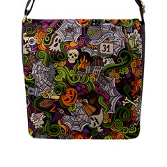 Halloween Pattern Flap Messenger Bag (l)  by ValentinaDesign