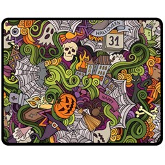 Halloween Pattern Double Sided Fleece Blanket (medium)  by ValentinaDesign