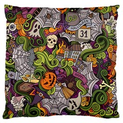 Halloween Pattern Large Flano Cushion Case (one Side) by ValentinaDesign