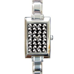 Halloween Skull Pattern Rectangle Italian Charm Watch by ValentinaDesign