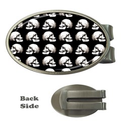 Halloween Skull Pattern Money Clips (oval)  by ValentinaDesign