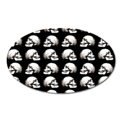 Halloween Skull Pattern Oval Magnet by ValentinaDesign