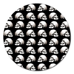 Halloween Skull Pattern Magnet 5  (round) by ValentinaDesign