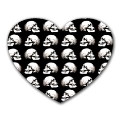 Halloween Skull Pattern Heart Mousepads by ValentinaDesign