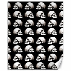 Halloween Skull Pattern Canvas 11  X 14   by ValentinaDesign