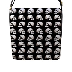 Halloween Skull Pattern Flap Messenger Bag (l)  by ValentinaDesign