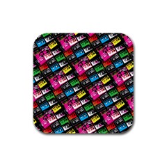 Pattern Colorfulcassettes Icreate Rubber Square Coaster (4 Pack)  by iCreate