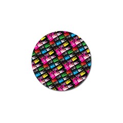 Pattern Colorfulcassettes Icreate Golf Ball Marker (4 Pack) by iCreate