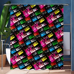 Pattern Colorfulcassettes Icreate Shower Curtain 60  X 72  (medium)  by iCreate