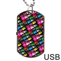 Pattern Colorfulcassettes Icreate Dog Tag Usb Flash (one Side) by iCreate