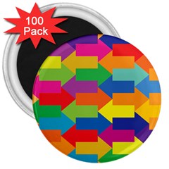 Arrow Rainbow Orange Blue Yellow Red Purple Green 3  Magnets (100 pack)