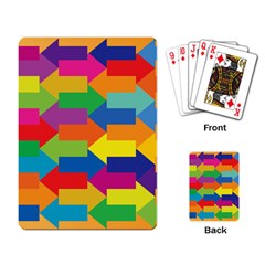 Arrow Rainbow Orange Blue Yellow Red Purple Green Playing Card