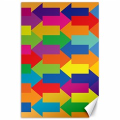 Arrow Rainbow Orange Blue Yellow Red Purple Green Canvas 24  x 36 