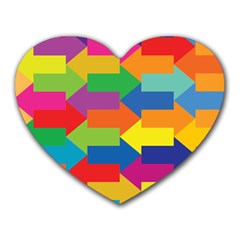 Arrow Rainbow Orange Blue Yellow Red Purple Green Heart Mousepads by Mariart