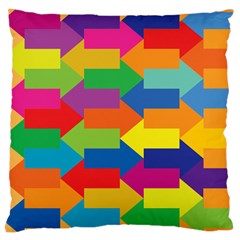 Arrow Rainbow Orange Blue Yellow Red Purple Green Large Cushion Case (one Side) by Mariart