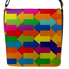 Arrow Rainbow Orange Blue Yellow Red Purple Green Flap Messenger Bag (S)