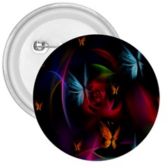 Beautiful Butterflies Rainbow Space 3  Buttons