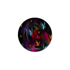 Beautiful Butterflies Rainbow Space Golf Ball Marker (10 Pack) by Mariart