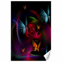 Beautiful Butterflies Rainbow Space Canvas 24  X 36  by Mariart