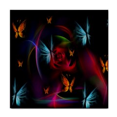 Beautiful Butterflies Rainbow Space Face Towel by Mariart