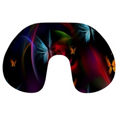 Beautiful Butterflies Rainbow Space Travel Neck Pillows by Mariart