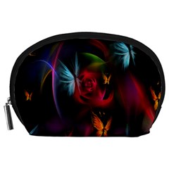 Beautiful Butterflies Rainbow Space Accessory Pouches (large)  by Mariart