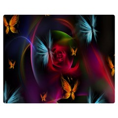 Beautiful Butterflies Rainbow Space Double Sided Flano Blanket (medium)  by Mariart