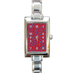 Blue Red Space Galaxy Rectangle Italian Charm Watch by Mariart