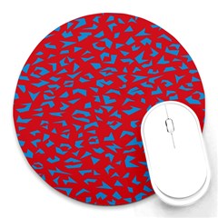 Blue Red Space Galaxy Round Mousepads