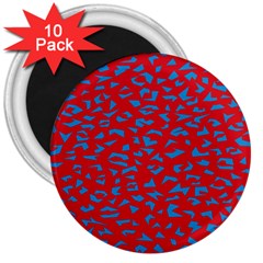 Blue Red Space Galaxy 3  Magnets (10 Pack) 